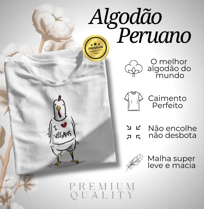 Algodão Peruano - I love vegans
