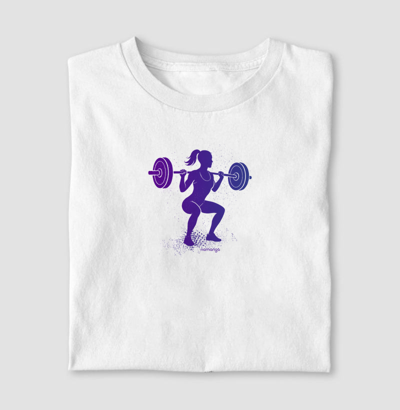 Camiseta Treino Feminina Back Squat – Na Manga