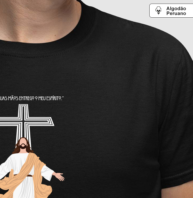 Estampa Jesus Em Tuas Mãos Entrego Preta Masc.