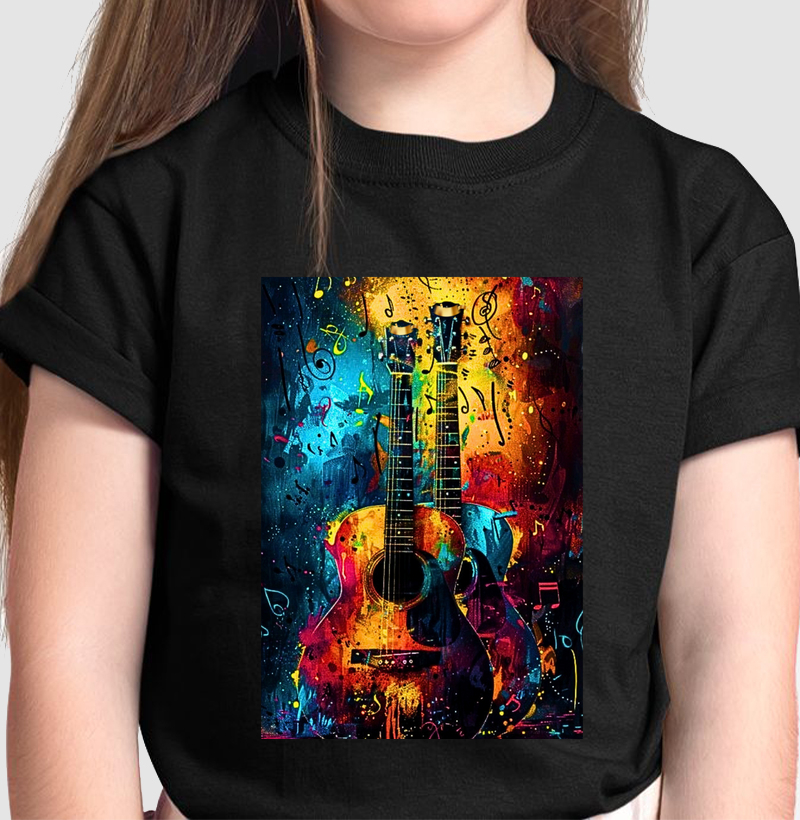 Camiseta infantil violões