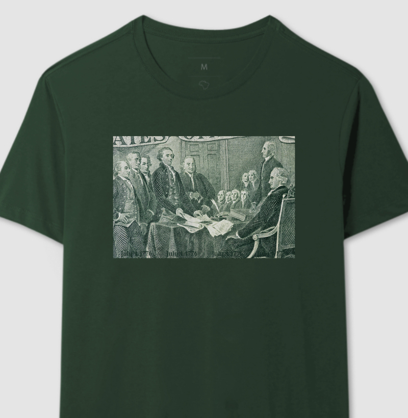 Camiseta Notas da Independência - 4 de Julho