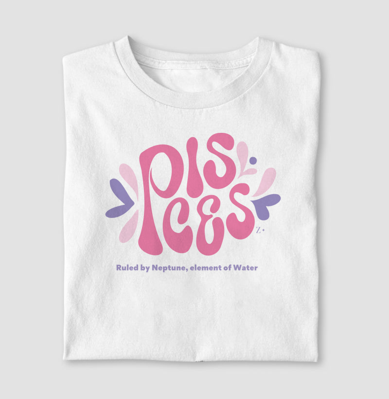 Camiseta Signos PEIXES - PISCES LETTRING