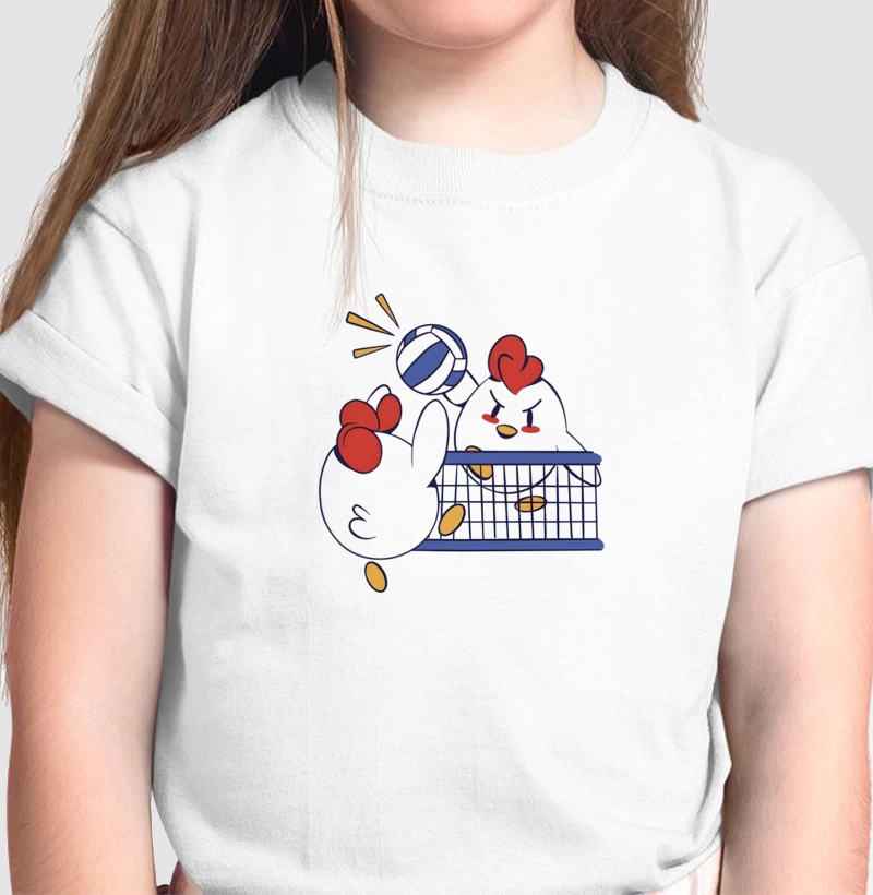 Camiseta Infantil Voleibol Chicken