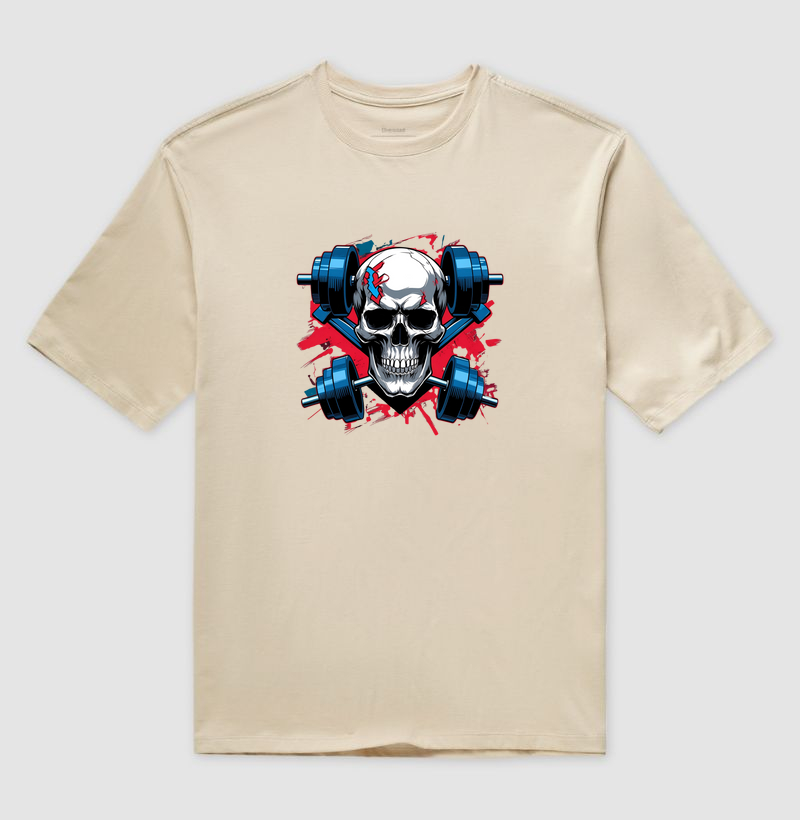 Caveira com barra olímpica