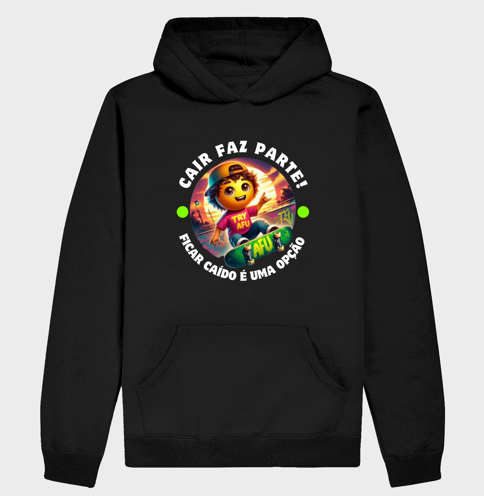 Camiseta Estampa Exclusiva Try Afú – "Cair faz parte, permanecer caído é uma opção".