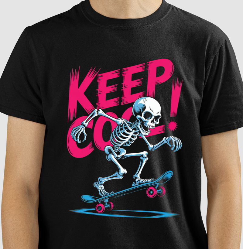 Camiseta "Keep It Cool" - Caveira Skatista