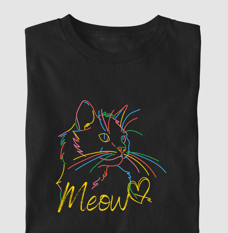 Camiseta - Gato colorido