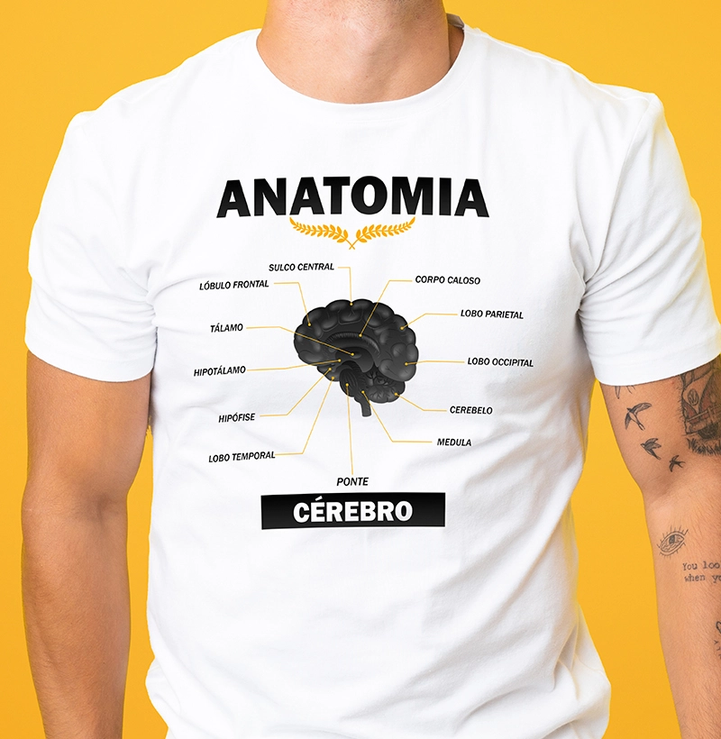 Camiseta Anatomia do Cérebro Humano - masculina
