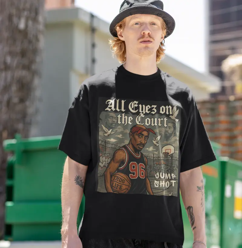 Camiseta Oversized JumpShot Tupac Baller
