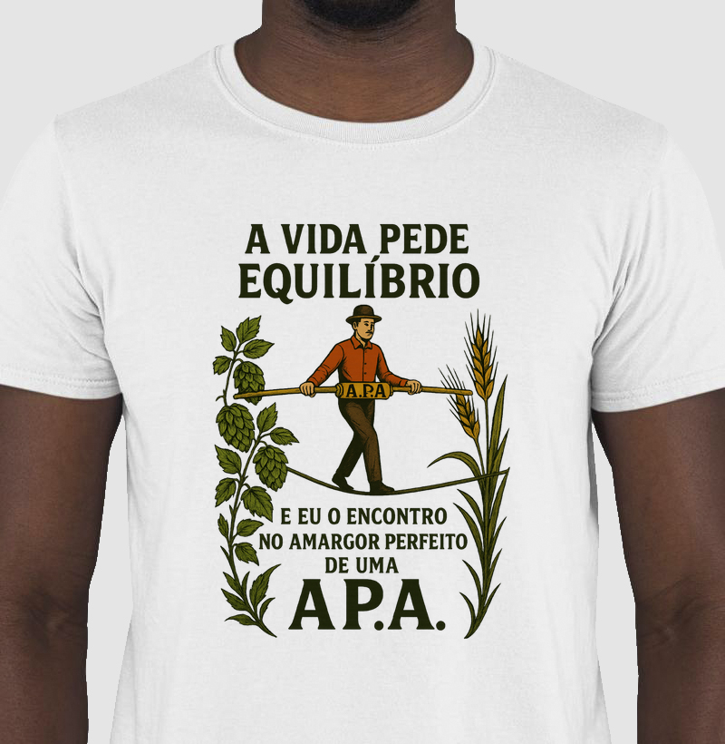 Camiseta APA Equilíbrio Cerveja Artesanal Estampa Criativa