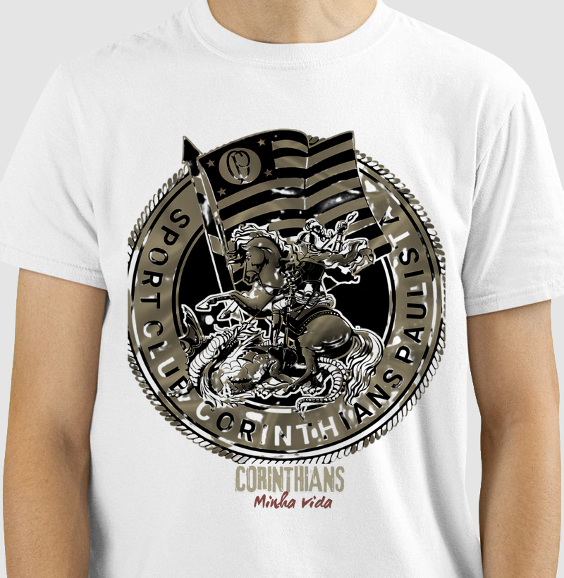 Camisa Corinthians minnha vida ,branca 100%algodão 