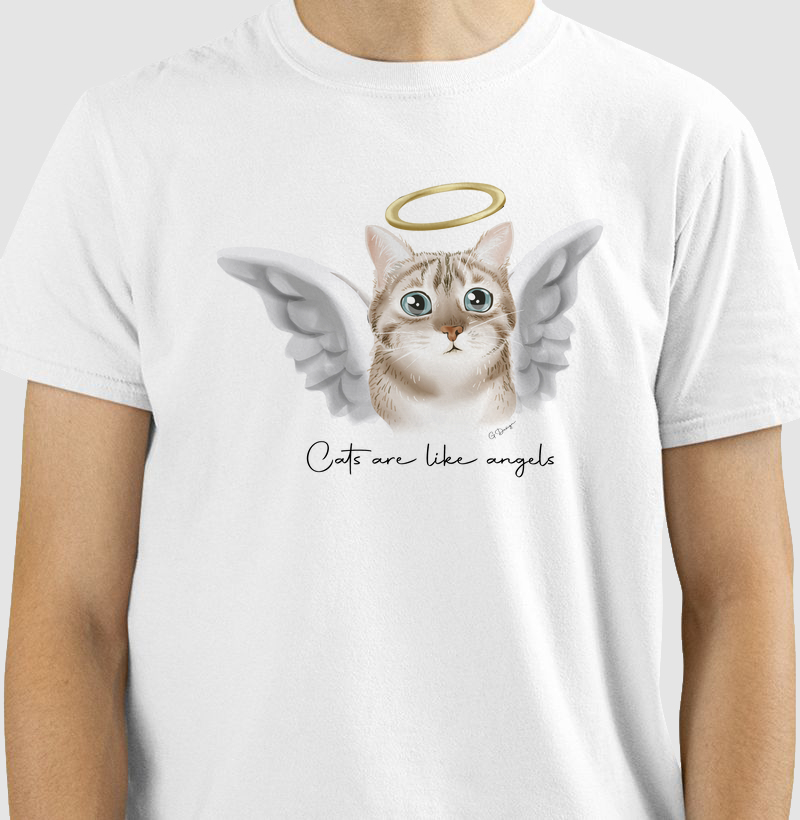 Camiseta Cats are like angels