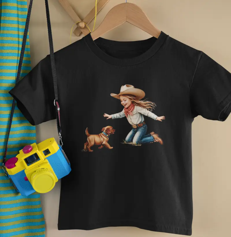 Cowgirl e seu cachorro - Infantil