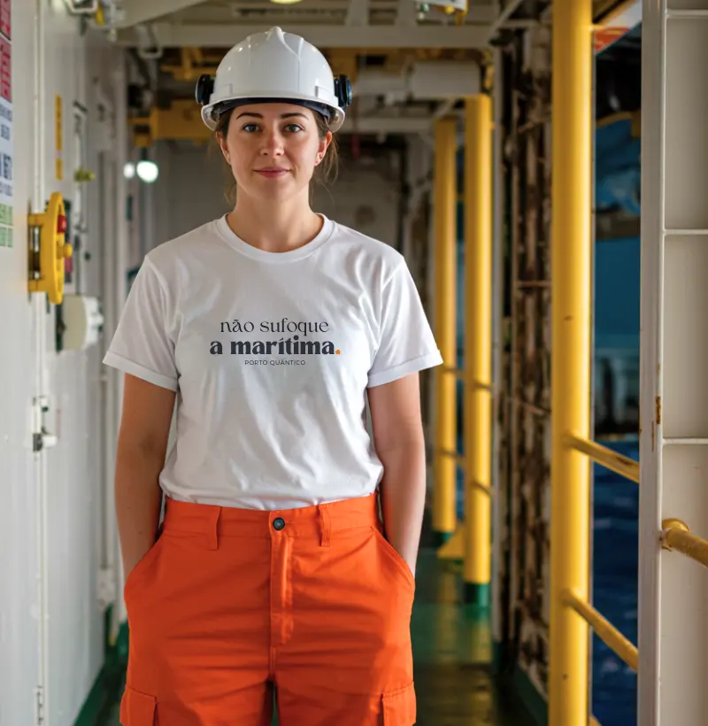 Camiseta Feminina 100% Algodão - Não sufoque a marítima