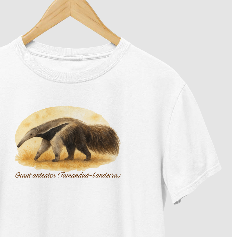 Camiseta Tamanduá-Bandeira. Vista o Engenheiro do Bioma Cerrado!