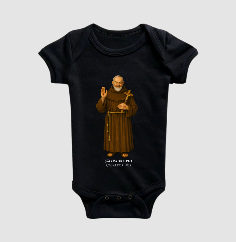 Camiseta Católica - São Padre Pio - Rogai por nós