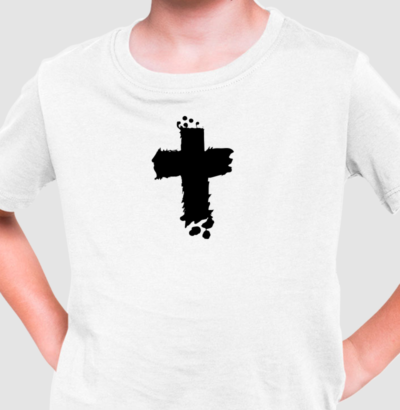 Cruz Minimalista: Camiseta Infantil - Fé e Estilo em Perfeita Harmonia