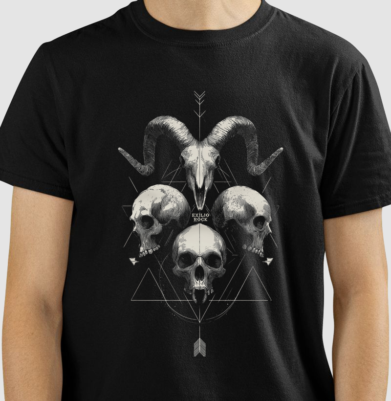 Camiseta Skullz - Caveira e Estilo Underground Sombrio | Exílio Röck