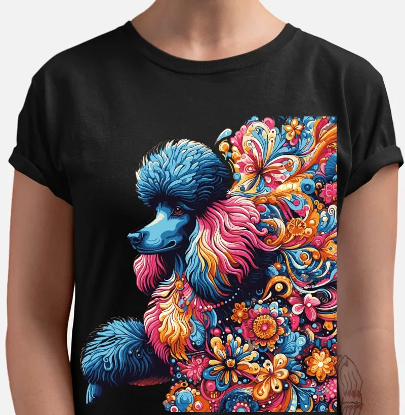 Camiseta Poodle colorido