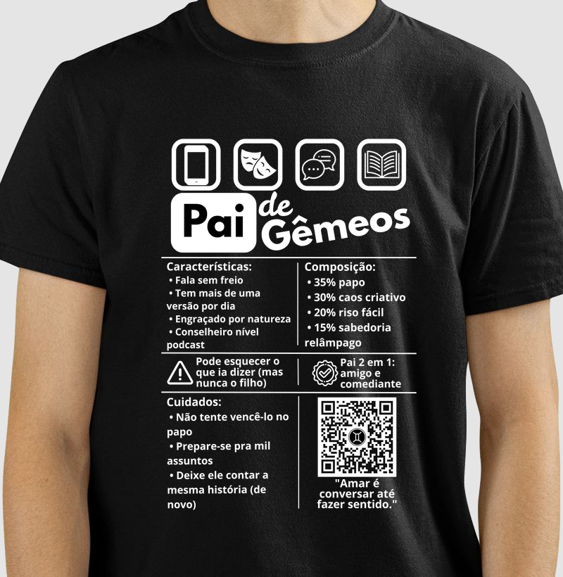 Camiseta Pai de Gêmeos – Versátil, Engraçado e Inesquecível