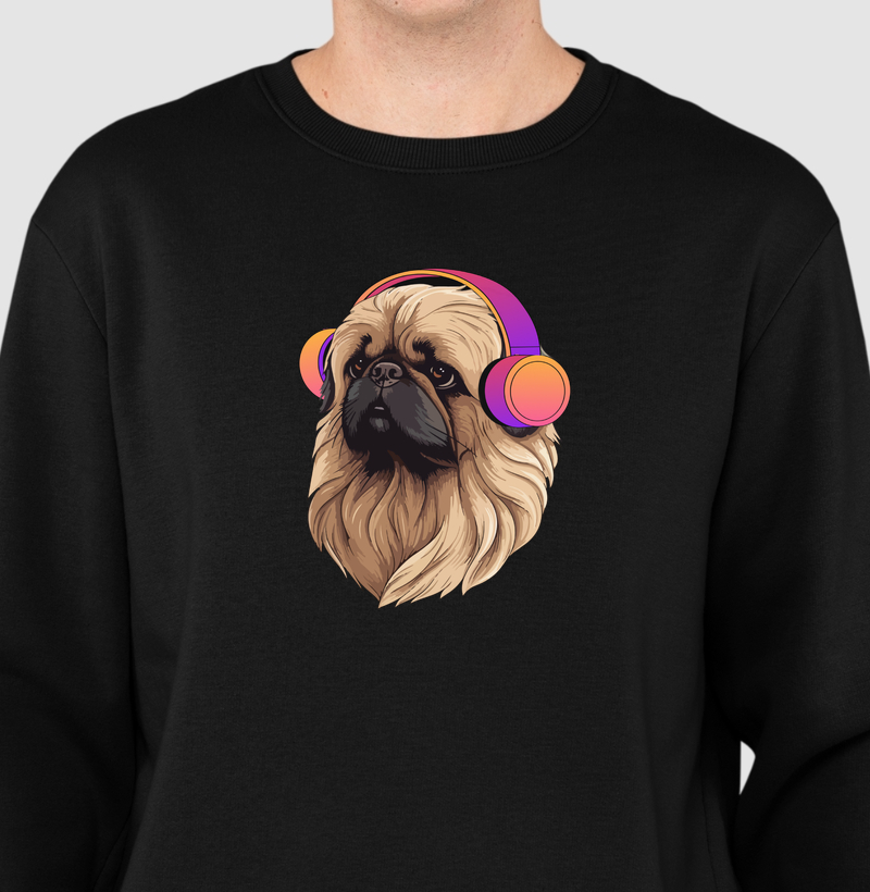 Pequinês de phone de ouvido