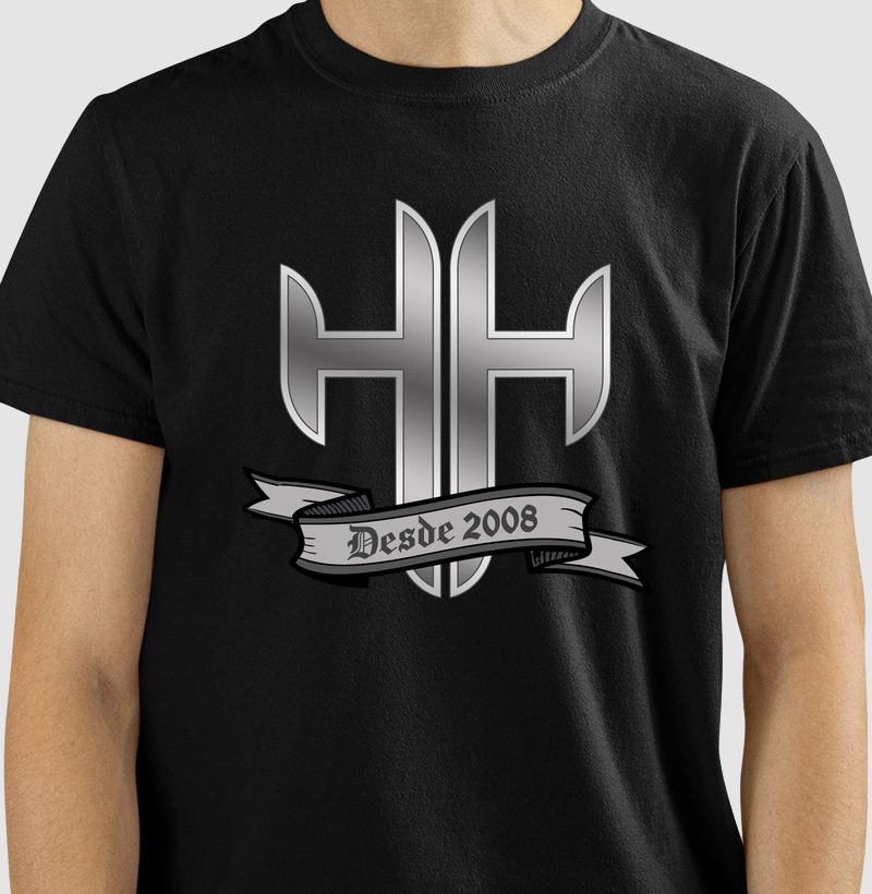 CAMISETA COM ESTAMPA HH DESDE 2008 CINZA