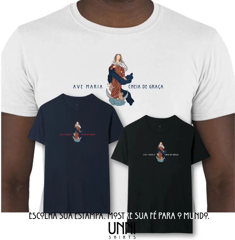 Estampa Ave Maria Branca Masc.
