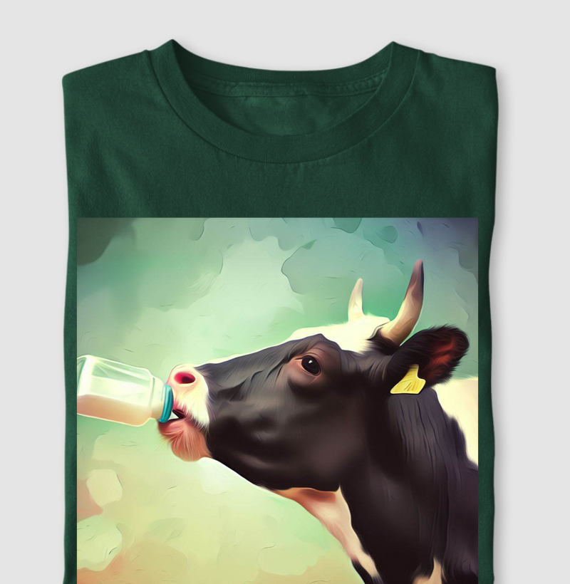 VACA BEBENDO LEITE / Estampas Reverso 1