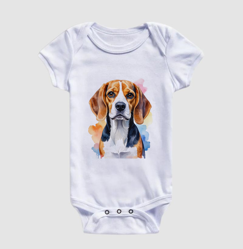Body Infantil OMD — Aquarela Beagle