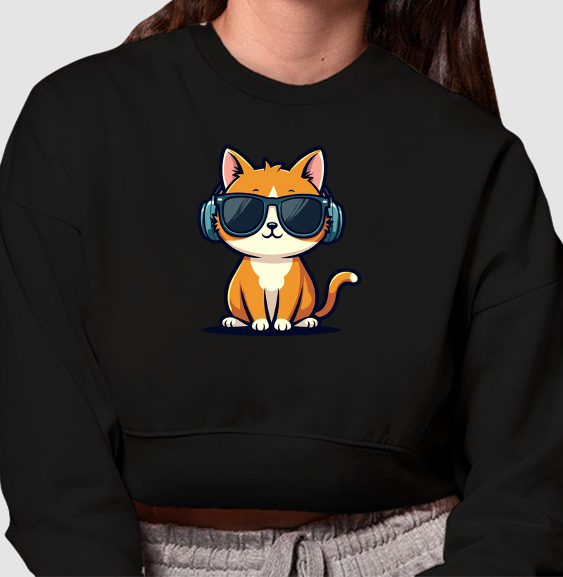 Cropped Moletom Stylish Kitty