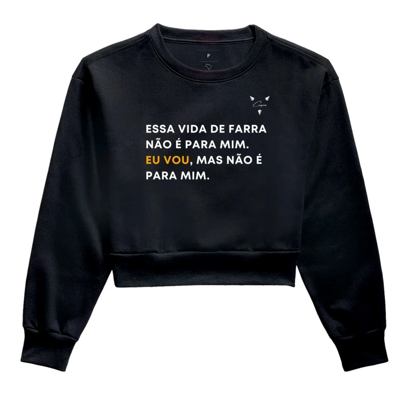 Vida de farra - moletom cropped