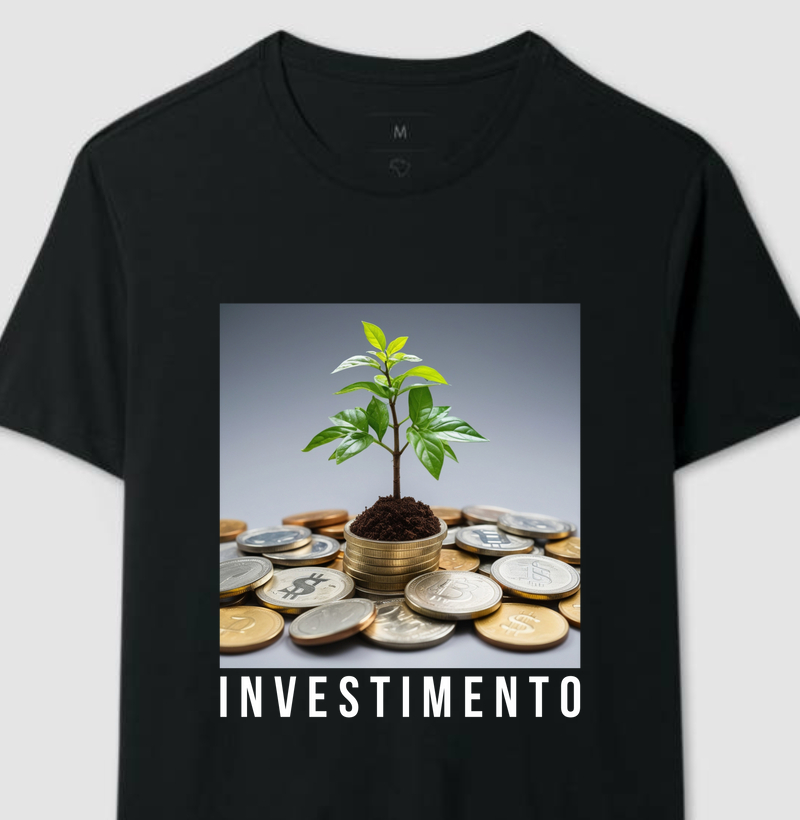 Camiseta estampada com frase de finanças 7