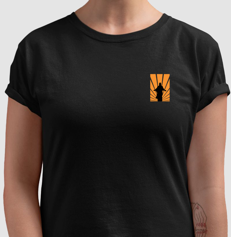 Camiseta Bls Jesus Silueta Preta Feminina