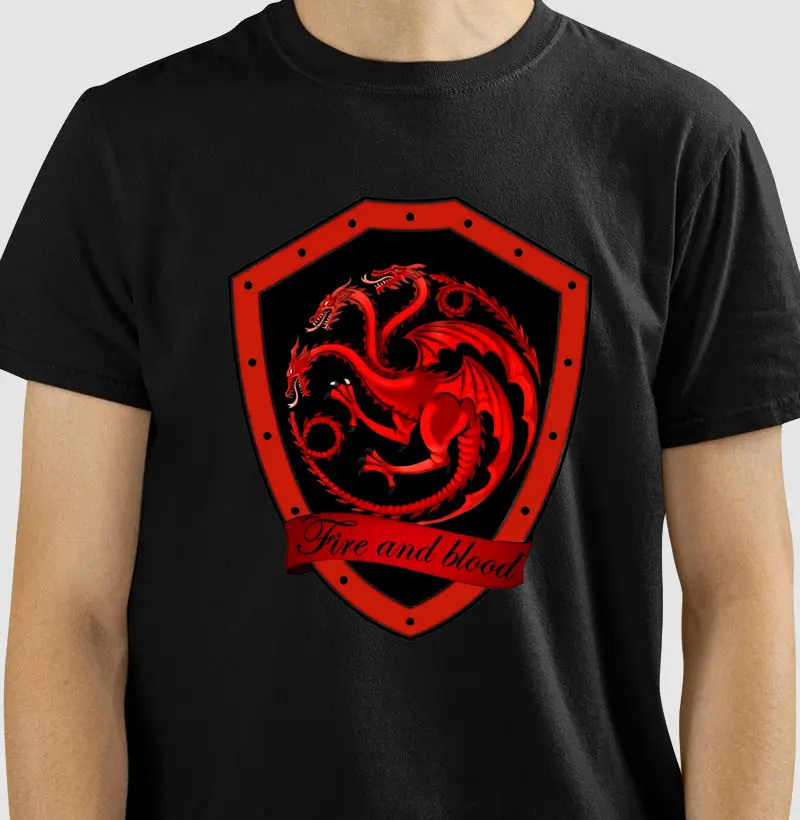  Camiseta Fire and Blood – Casa Targaryen