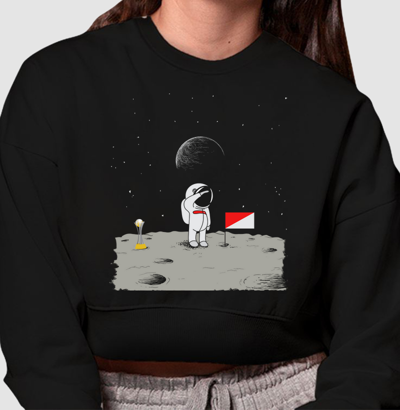 Moletom Cropped Astronauta Vermelho do Sul