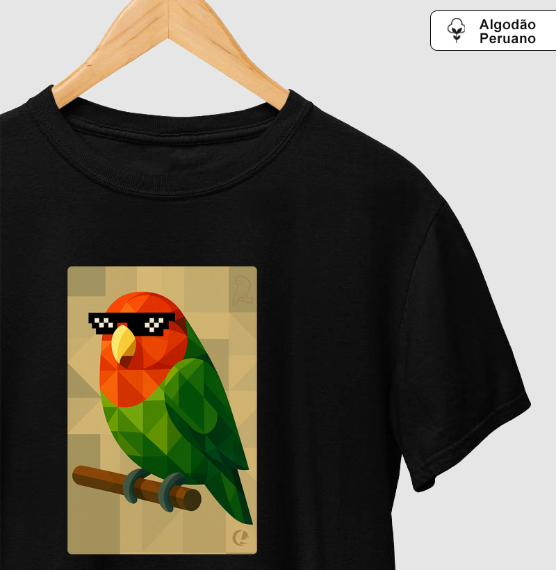 Camiseta Algodão Peruano - Agapórnis Geométrico