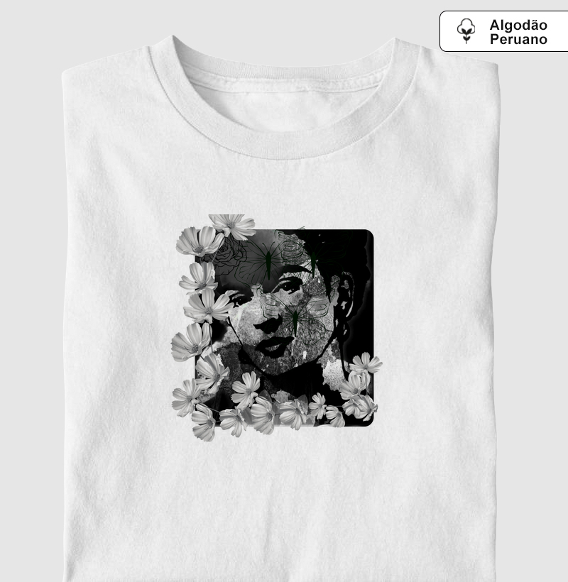 Retrato de Frida em preto e branco