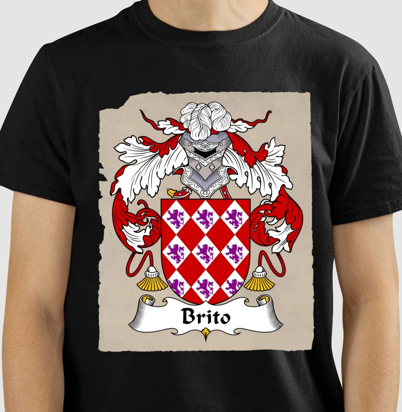 Camiseta Família Brito Brasão Sobrenomes Símbolo 