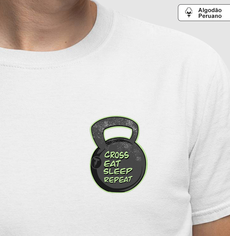 Camiseta Prime Kettlebell Cross, Eat, Sleep, Repeat