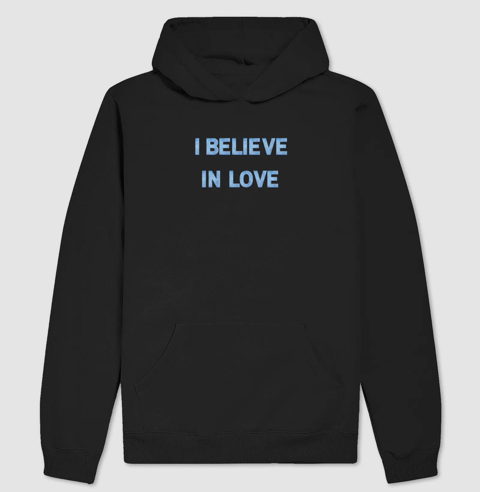 Moletom com gorro "Eu acredito no amor"