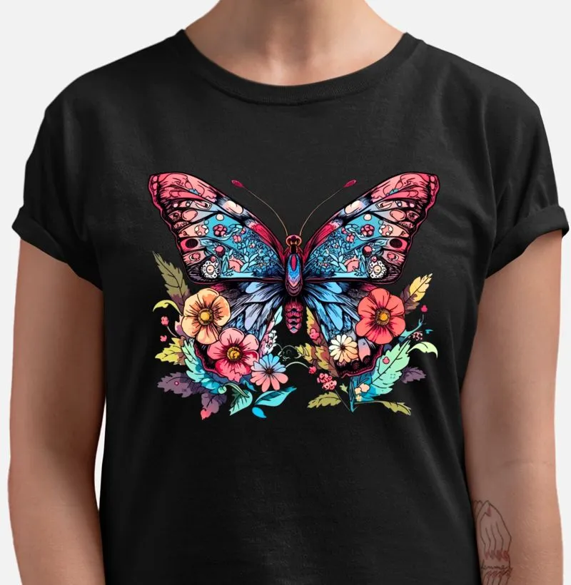 Borboleta & flores.
