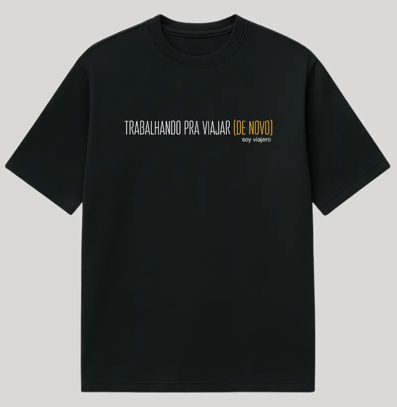 Oversized Bold Frase Trabalhando para Viajar