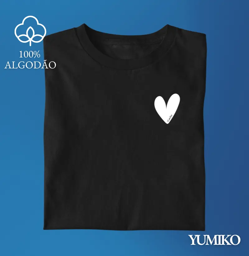 Tshirt em Algodão com Estampa Heartbeat - Branco