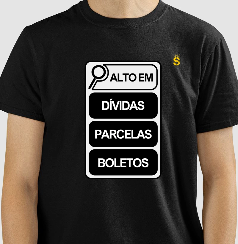 Alto em dívidas, parcelas, boletos