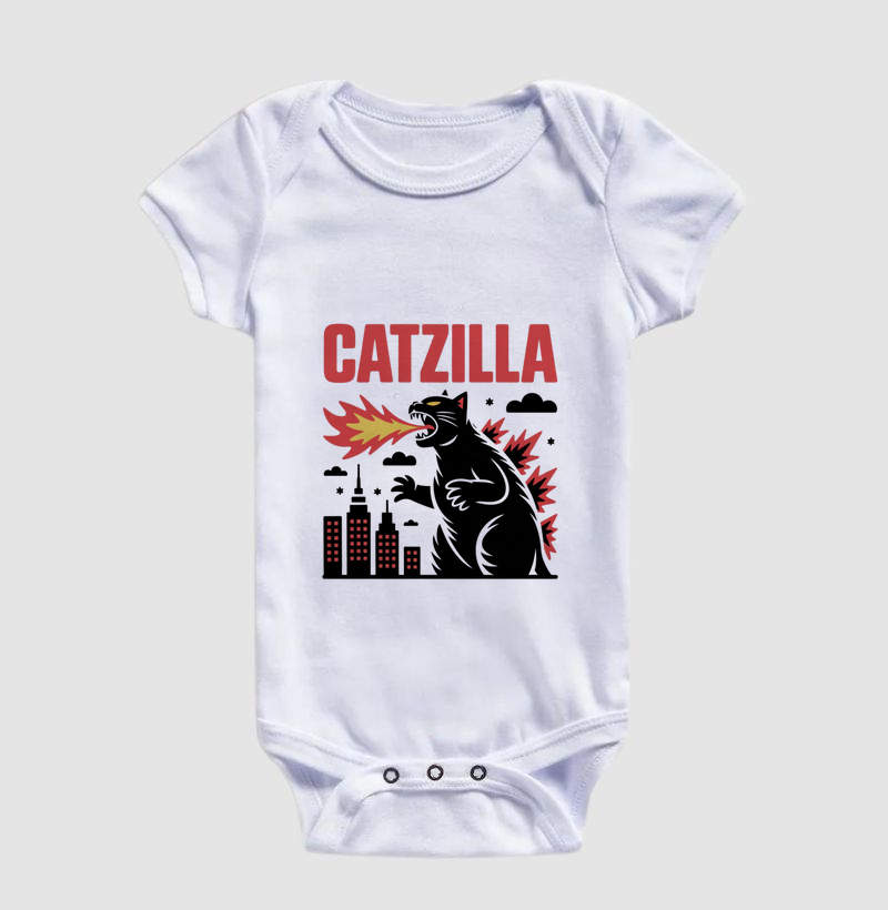 Camiseta "Catzilla" - O Rei dos Gatos-Monstro