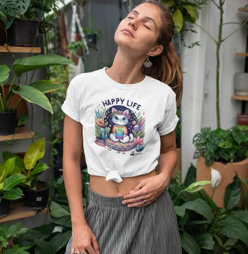 027 - Camiseta 100% algodão Happy_livelove