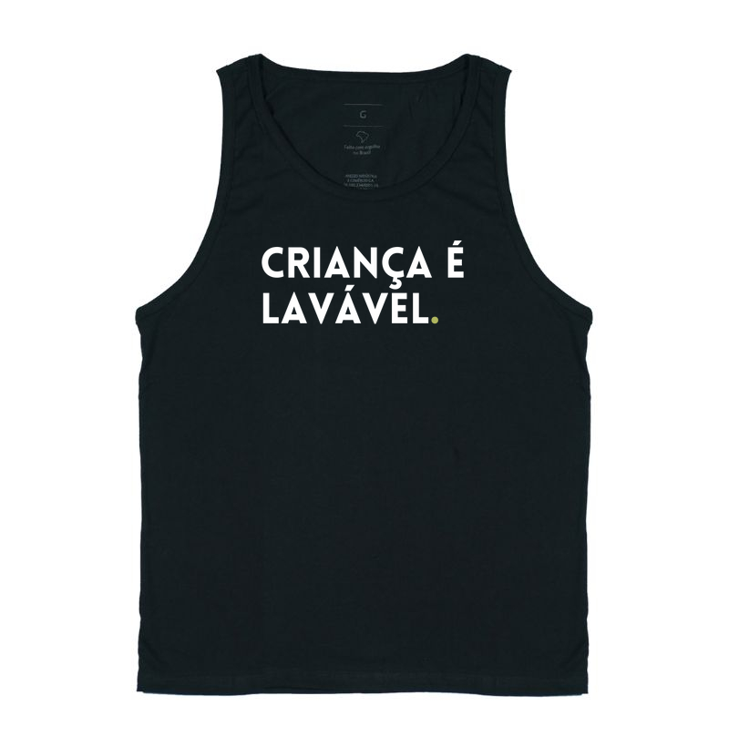 Camiseta Regata | Criança é Lavável