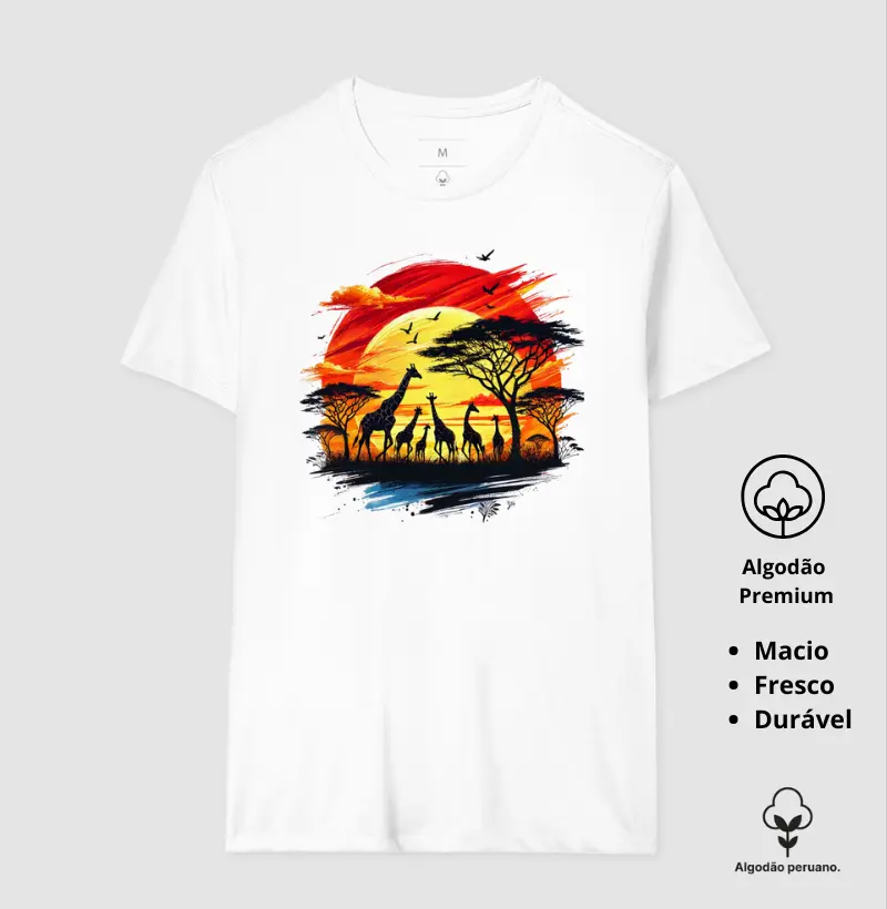 Camiseta Animalis Por do Sol 100% Algodão Peruano