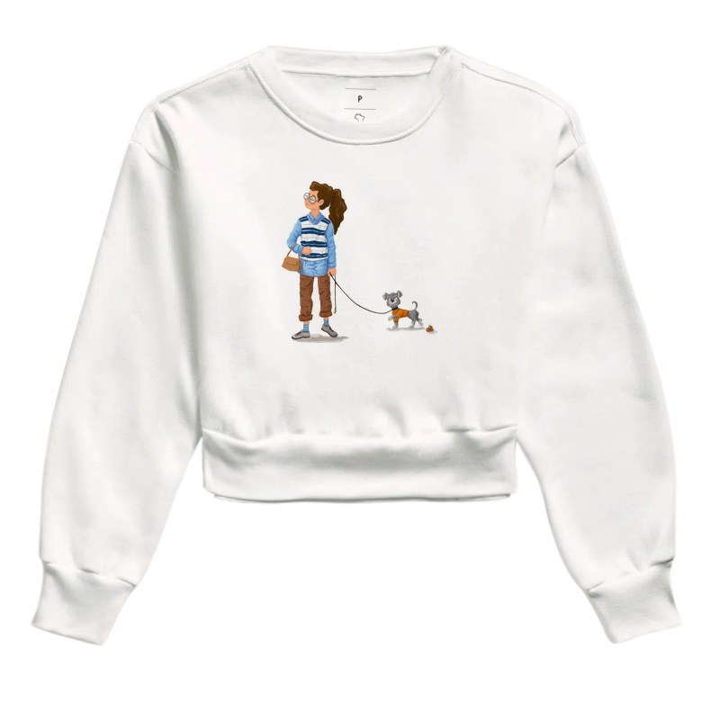 Moletom Cropped Passeio com Cachorro