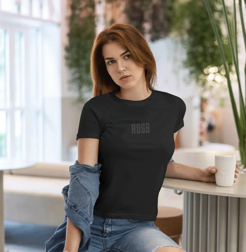 ROSS Classic: T-Shirt Baby Look "All Black"